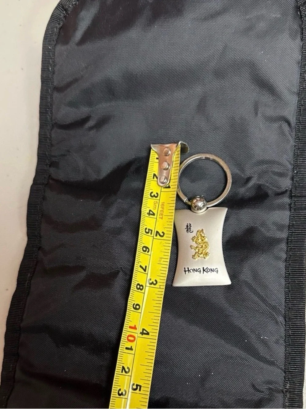 Hong Kong Gold Dragon Stainless Steel Keychain - Silver